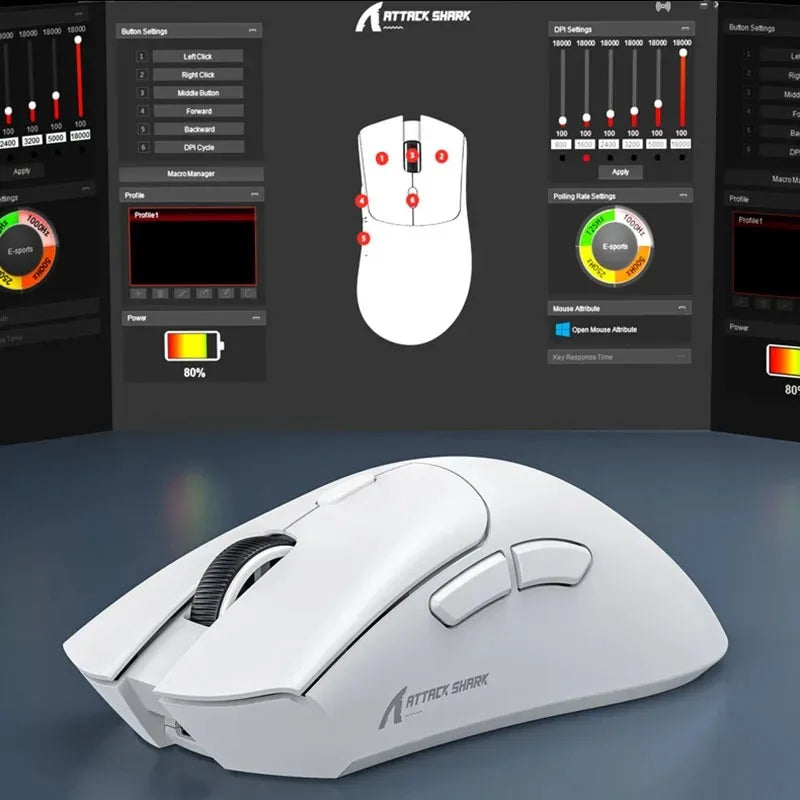 R1 X11 Wireless Gaming Mouse, 18K DPI PAW3311, Tri-Mode Bluetooth/2.4Ghz/Wired, Lightweight, Macro Gaming Mouse